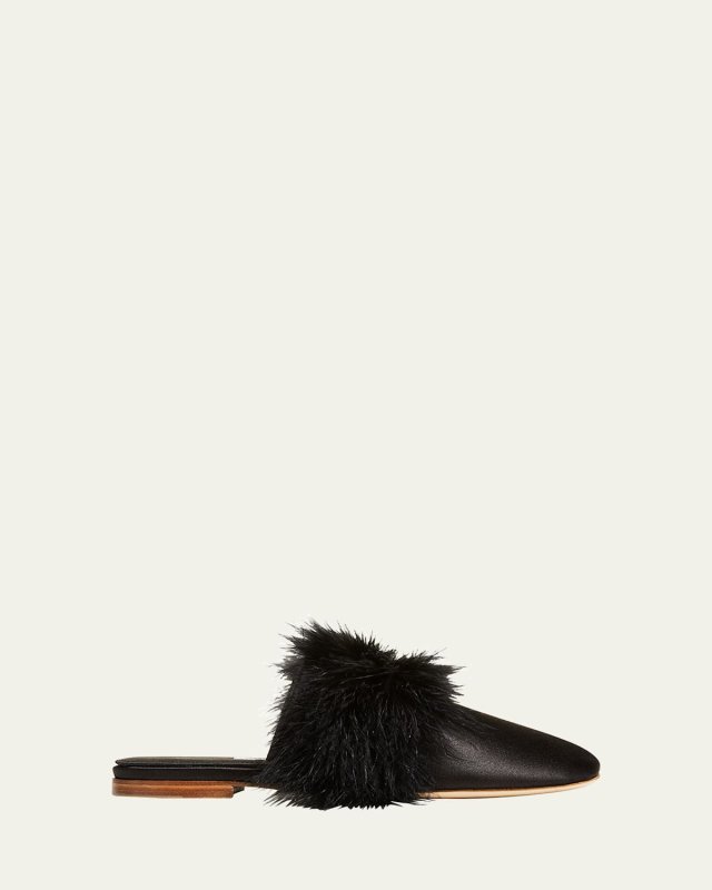 Manon Mules with Detachable Feathers